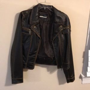 Brown faux leather jacket